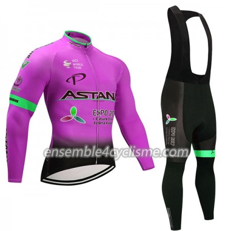 Tenue Maillot M/L + Collant à Bretelles 2017 Astana Pro Team N003